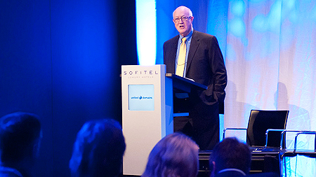 ICANN Board Chairman Steve Crocker delivered a keynote speech to a full audience at the NewDomains.org conference in Munich on Monday, 26 September, 2011.