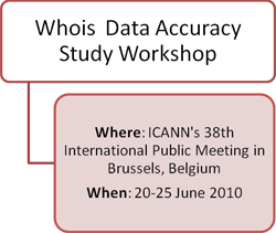 Whois Data Accuracy Study Workshop at ICANN's 38th Meeting in Brussels, Belgium